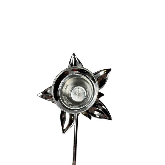 Department 56 Poinsettia Silver Gold Candle Snuffer 8019-5 Original Box Unused - Picture 4 of 7